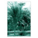 Poster Turquoise Lagoon - tropical palm landscape in turquoise contrast 134449