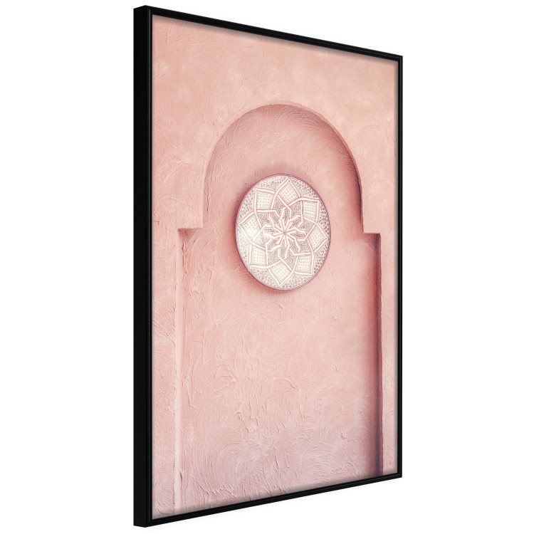 Poster Pink Niche - wall architecture with a hanging decorated circle 134749 additionalImage 11