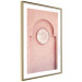 Poster Pink Niche - wall architecture with a hanging decorated circle 134749 additionalThumb 7