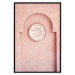 Poster Pink Niche - wall architecture with a hanging decorated circle 134749 additionalThumb 16