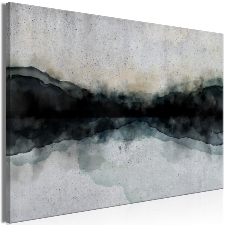 Canvas Print Hazy lake - water tiled with mountain landscape in the background 134849 additionalImage 2