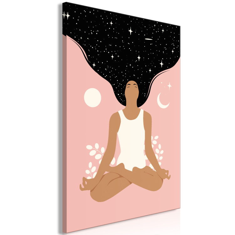 Canvas Print Morning Yoga (1-piece) Vertical - woman figure in a self-love spirit 138849 additionalImage 2