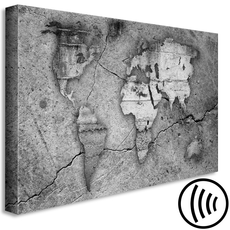 Canvas Print Raw World (1-piece) Wide - world map on concrete texture 142349 additionalImage 6