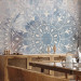 Photo Wallpaper Mandala - Bright Ornament in Cream Color on a Blue Background 145149 additionalThumb 4