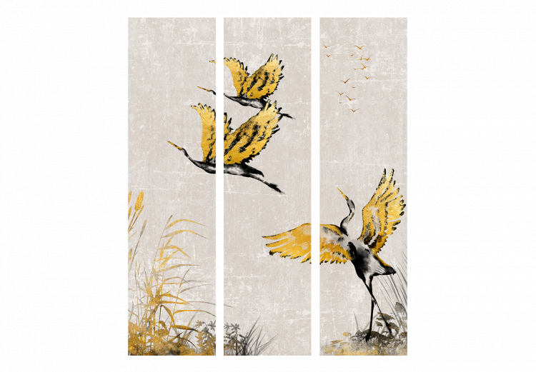 Room Divider Geese at Sunset - Birds Painted With Gold and Ink 146149 additionalImage 3
