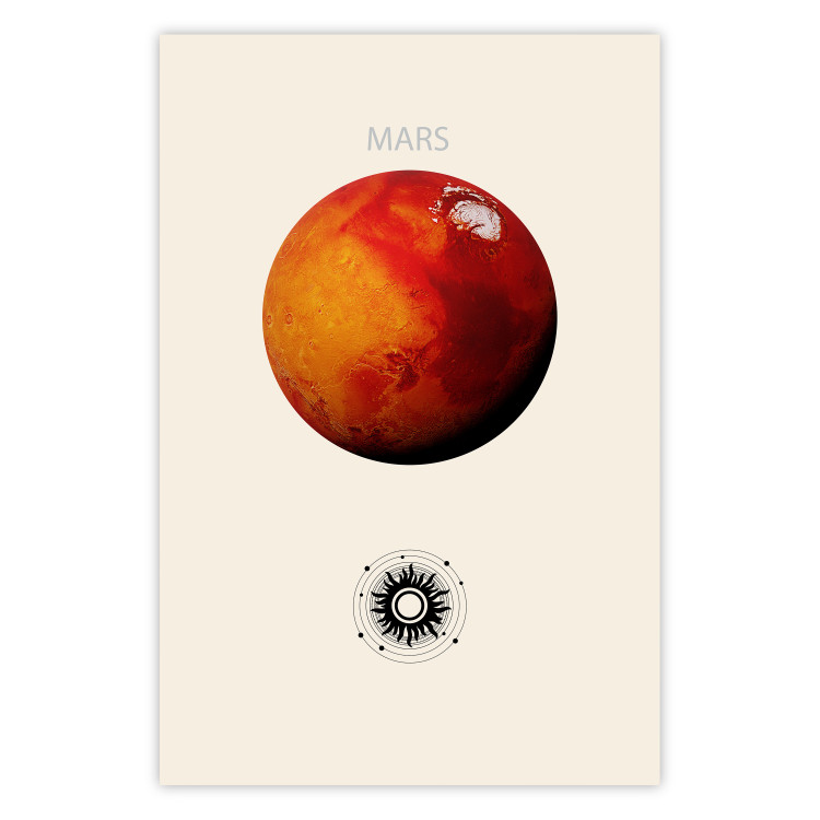 Poster Mars - Red Planet and Abstract Composition With the Solar System 146249