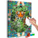 Paint by Number Kit Pensive Cat - Tiger among Grass and Abstract Colored Background 146549 additionalThumb 6