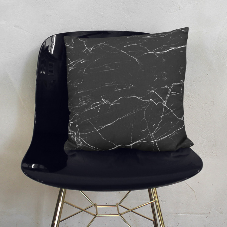 Decorative Microfiber Pillow Scratches on marble - a graphite pattern imitating the stone surface cushions 146849 additionalImage 3