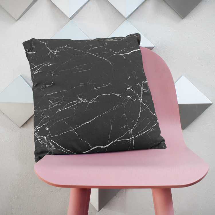 Decorative Microfiber Pillow Scratches on marble - a graphite pattern imitating the stone surface cushions 146849 additionalImage 2
