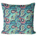 Decorative Microfiber Pillow Red and green teardrops - an intriguing composition in intense colours cushions 146949