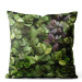 Decorative Velor Pillow Laying green - a lush vegetation in a detailed representation 147049