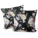 Decorative Velor Pillow Stately bouquet - rose and peony flowers on black background 147149 additionalThumb 3