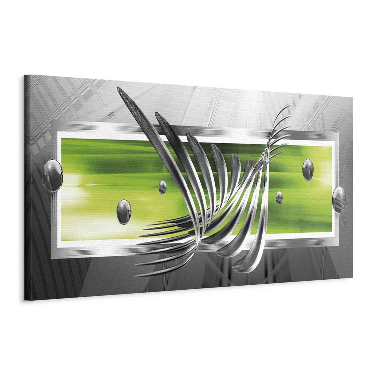 Canvas Art Print Silver Wings (1 Part) Narrow Green 149949 additionalImage 2