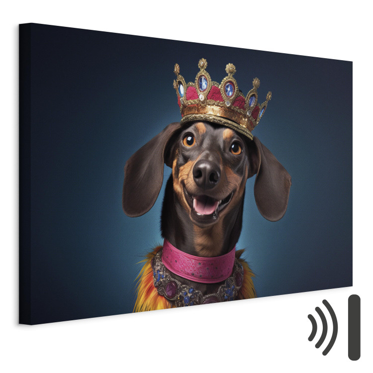 Canvas AI Dog Dachshund - Portrait of a Smiling Animal Wearing a Crown - Horizontal 150249 additionalImage 8