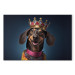 Canvas AI Dog Dachshund - Portrait of a Smiling Animal Wearing a Crown - Horizontal 150249