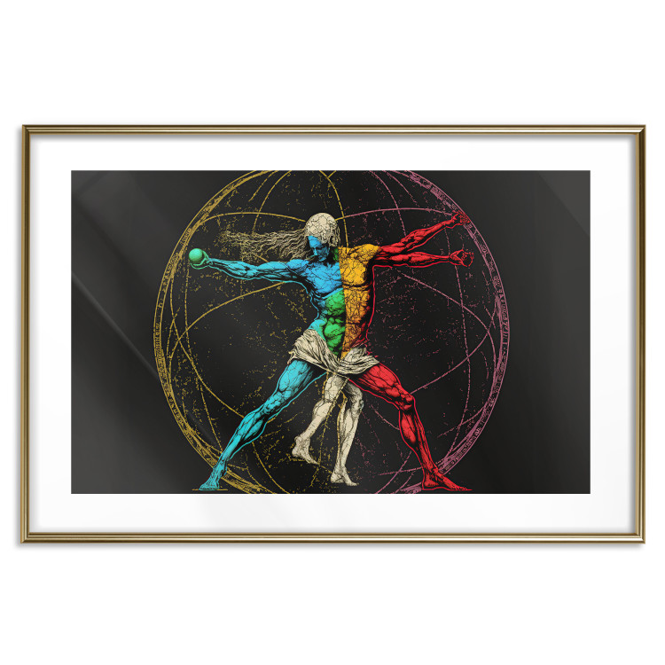 Wall Poster Vitruvian athlete - a composition inspired by da Vinci's creation 151149 additionalImage 14