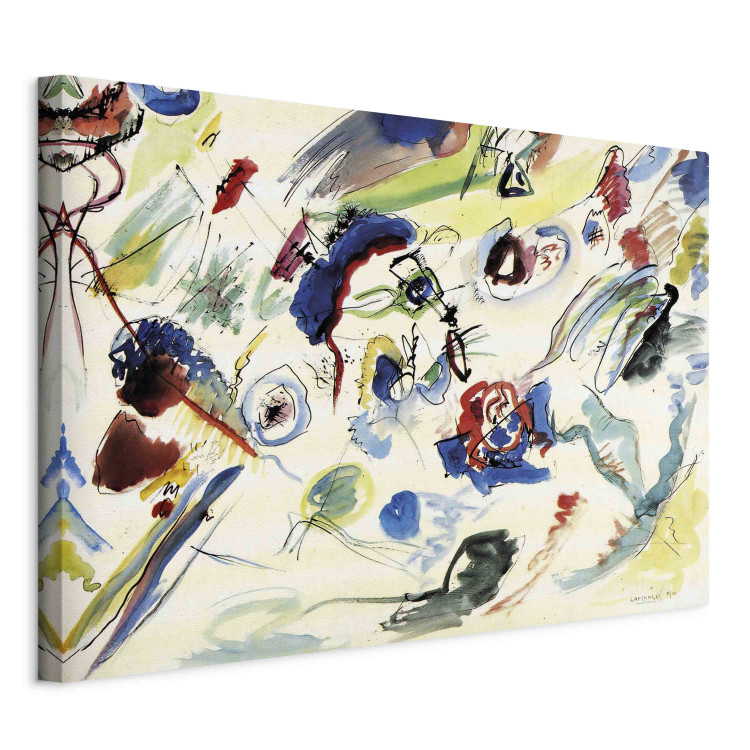 Large canvas print Watercolor Drawings - Subtle Spots on a White Background According to Kandinsky [Large Format] 151649 additionalImage 2
