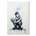 Canvas Blue Flowers - A Boy With a Bouquet Inspired by Banksy’s Style 151749