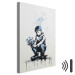 Canvas Blue Flowers - A Boy With a Bouquet Inspired by Banksy’s Style 151749 additionalThumb 8