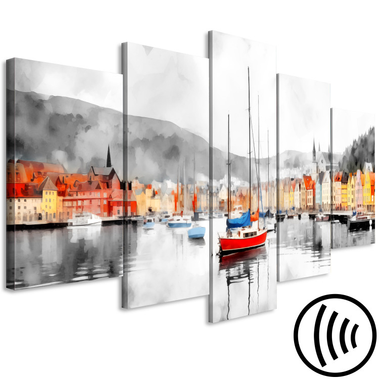 Canvas Bergen - Colorful Norwegian City Port with Picturesque Boats 151949 additionalImage 6