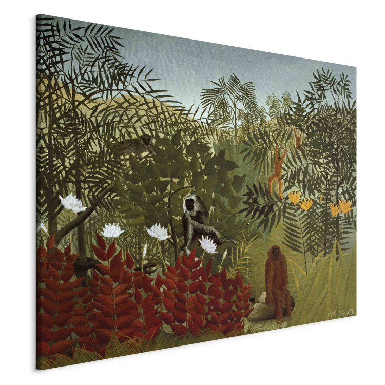 Reproduction Painting Forêt tropicale avec singes et serpent 159049 additionalImage 2
