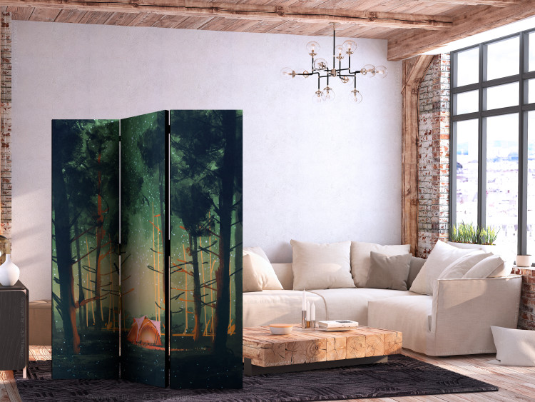 Room Divider Screen Camping - A Solitary Tent in the Forest Under a Sky Full of Stars [Room Dividers] 159549 additionalImage 4