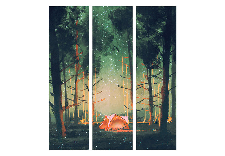 Room Divider Screen Camping - A Solitary Tent in the Forest Under a Sky Full of Stars [Room Dividers] 159549 additionalImage 7
