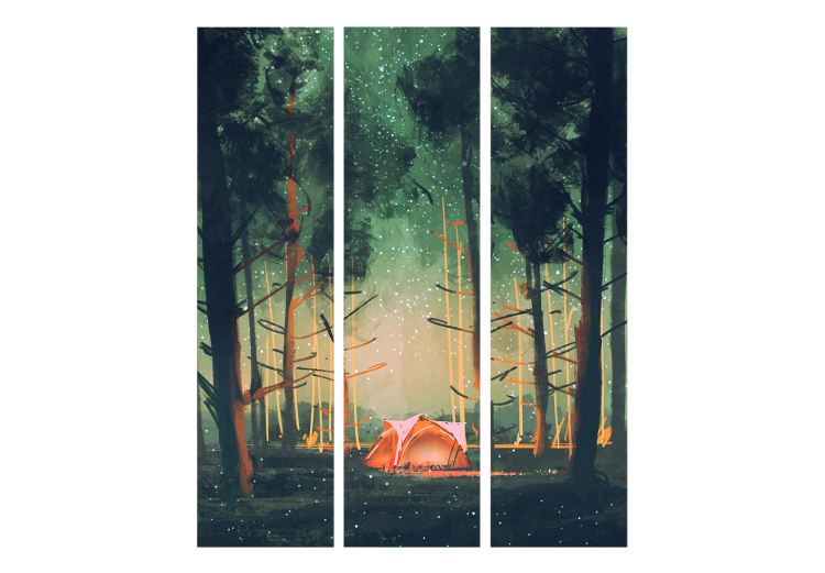 Room Divider Screen Camping - A Solitary Tent in the Forest Under a Sky Full of Stars [Room Dividers] 159549 additionalImage 3