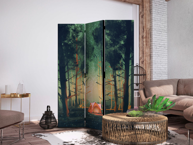 Room Divider Screen Camping - A Solitary Tent in the Forest Under a Sky Full of Stars [Room Dividers] 159549 additionalImage 2