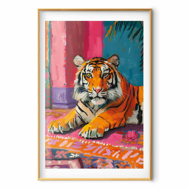 Poster Lying Tiger - A Painterly and Colorful Composition With an Animal 159949 additionalImage 18