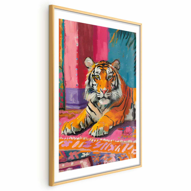 Poster Lying Tiger - A Painterly and Colorful Composition With an Animal 159949 additionalImage 21