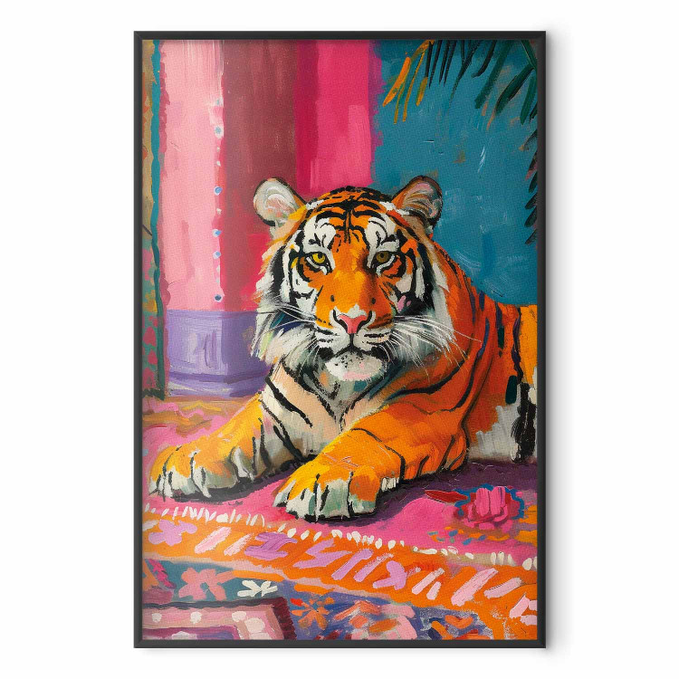 Poster Lying Tiger - A Painterly and Colorful Composition With an Animal 159949 additionalImage 4
