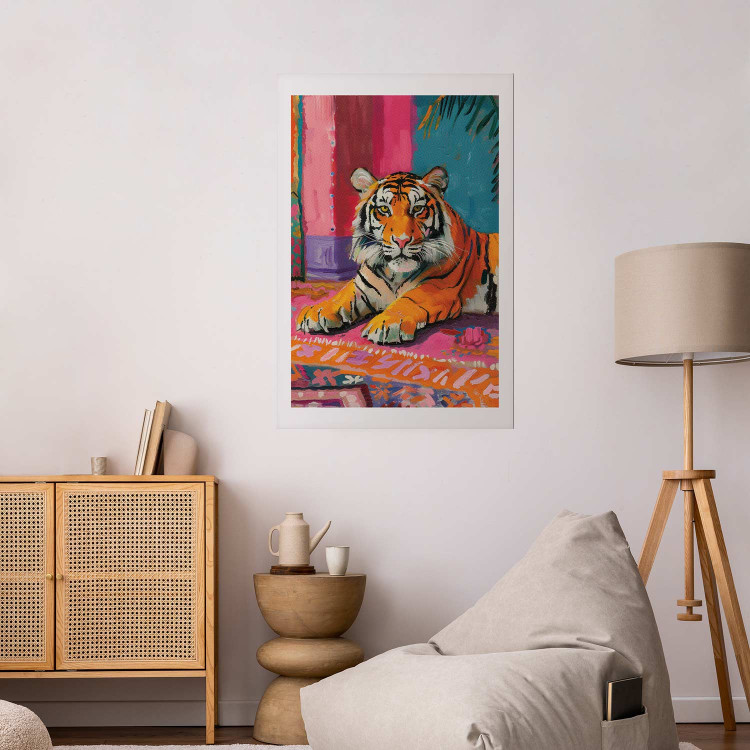 Poster Lying Tiger - A Painterly and Colorful Composition With an Animal 159949 additionalImage 25