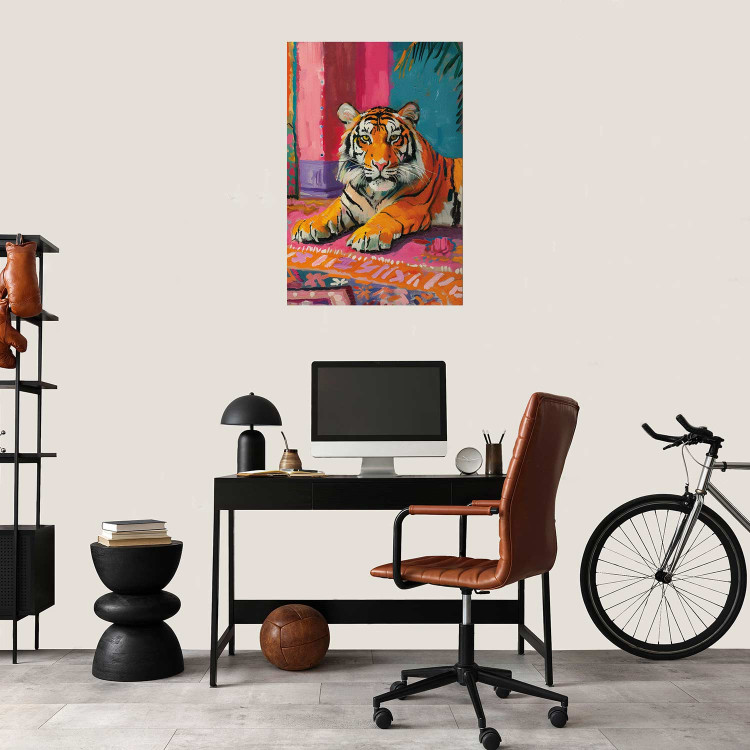 Poster Lying Tiger - A Painterly and Colorful Composition With an Animal 159949 additionalImage 13
