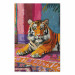 Poster Lying Tiger - A Painterly and Colorful Composition With an Animal 159949