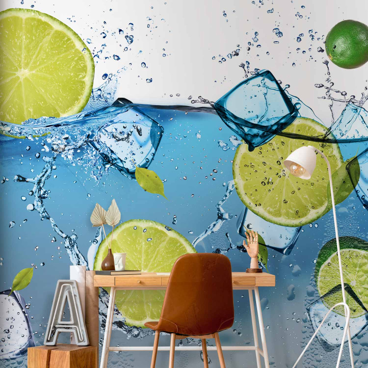 Wall Mural Water with Lemon - Refreshing Fruit Motif for the Kitchen or Room 60249 additionalImage 4