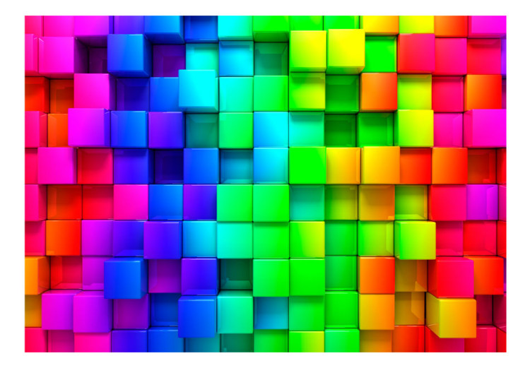 Wall Mural Colourful Cubes - 3D and Perspective - Wall Murals