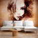Photo Wallpaper Female Figures - portrait of a woman's face in watercolor style in browns 64549