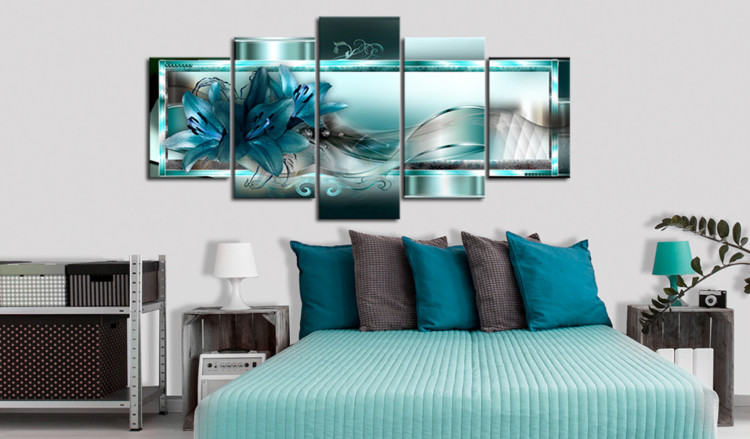 Print On Glass Sky Blue Lilies [Glass] 93049 additionalImage 3