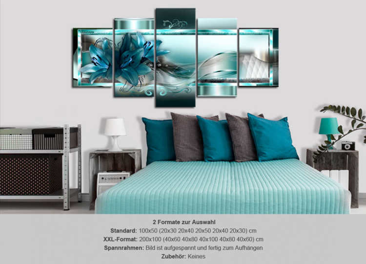 Print On Glass Sky Blue Lilies [Glass] 93049 additionalImage 7