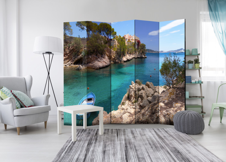 Room Divider Holiday Retreat II - colorful seascape with mountain accent 95349 additionalImage 4
