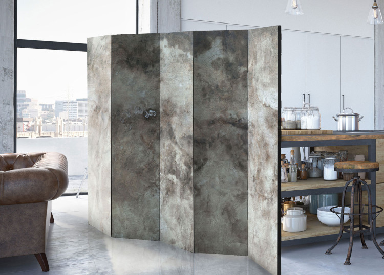 Room Divider Screen Hail Cloud II - architectural texture in the motif of gray concrete 95549 additionalImage 2