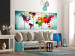 Canvas Print World Map: Green Vignette (5-piece) - Map with Paint Texture 105059 additionalThumb 3