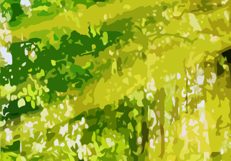 Canvas Print Forest Footbridge (5-part) Wide - Scenic Green Forest Landscape 108359 additionalImage 4