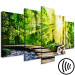 Canvas Print Forest Footbridge (5-part) Wide - Scenic Green Forest Landscape 108359 additionalThumb 6