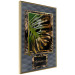 Poster Gilded Monstera - Composition with a tropical plant on a dark background 114359 additionalThumb 12
