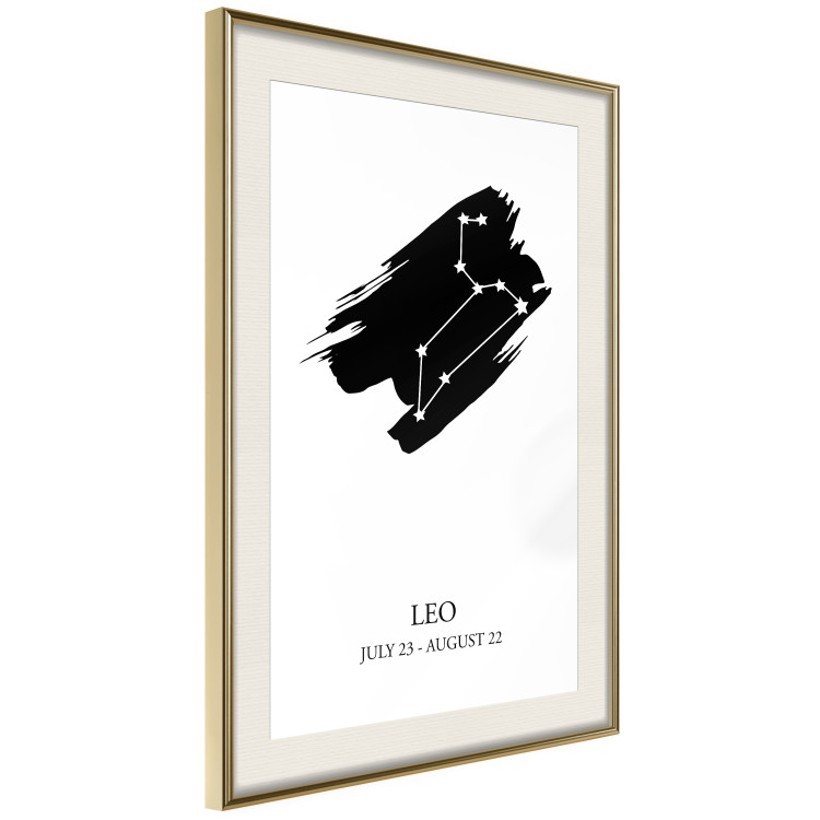 Poster Zodiac signs: Leo - composition with star constellation in black and white 114859 additionalImage 2