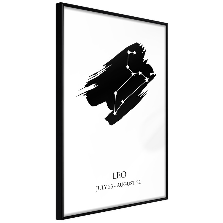 Poster Zodiac signs: Leo - composition with star constellation in black and white 114859 additionalImage 10