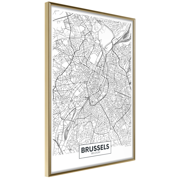 Wall Poster Map of Brussels - black and white map of one of the cities in Belgium with labels 116359 additionalImage 2