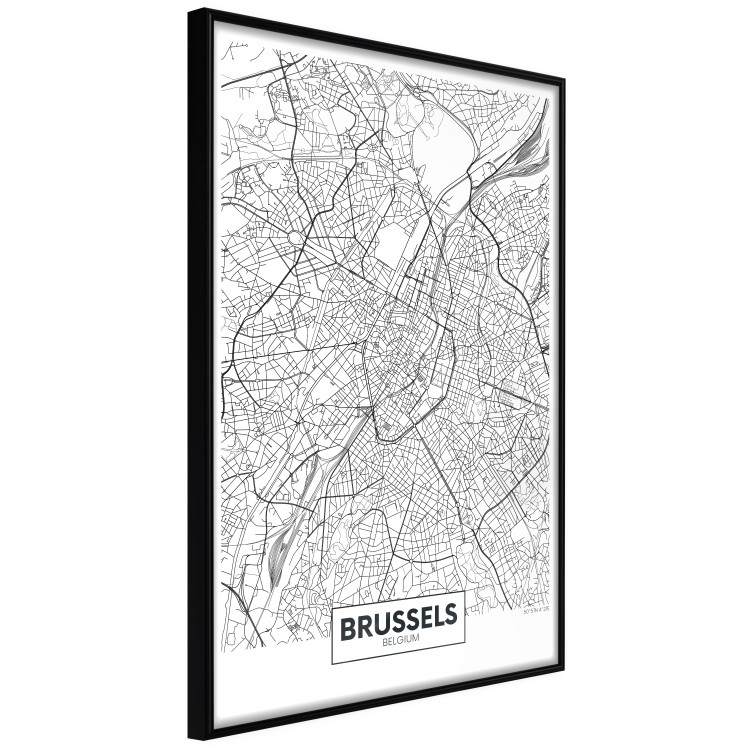 Wall Poster Map of Brussels - black and white map of one of the cities in Belgium with labels 116359 additionalImage 7